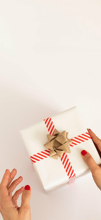 Person holding, White and red gift box HD phone wallpaper