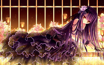 Girl, anime, art, pretty HD wallpaper