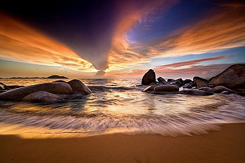 Sky-a-Clouds, , clouds, cool, sky, sunset, beach HD wallpaper