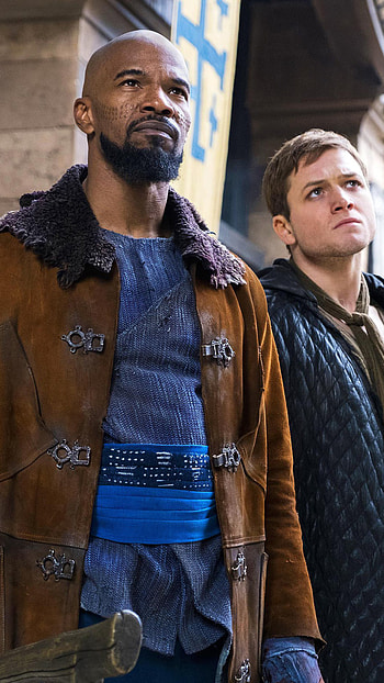 Jamie Foxx, Little John, Taron Egerton, Robin Hood 2018 HD phone wallpaper