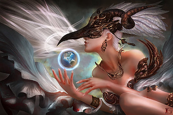 Limitless Infinity, wings, nahnahnivek, mask, fantasy, angel, girl, luminos, hand HD wallpaper