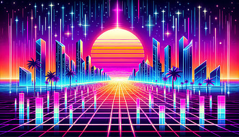 Neon Sunset Cityscape, retro, neon, landscape, cityscape HD wallpaper