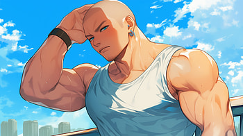 Anime Sigma Male Giga Chad Bald Muscle, Anime, giga chad, muscle, bald HD wallpaper