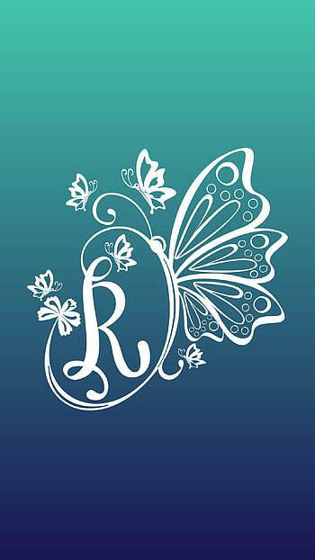 Butterfly R, letter HD phone wallpaper