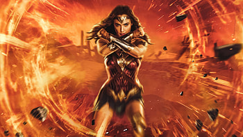 Wonder Woman Embracing The Flames Of Justice, wonder-woman, superheroes, artwork, artist, digital-art HD wallpaper