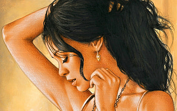 mysterious woman, face, arm, ear ring, woman HD wallpaper