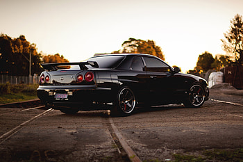 R34, Nissan, Cars, Side View, Gtr, Skyline, Railroad HD wallpaper