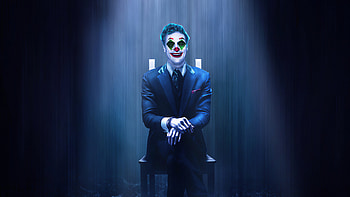 Joker Sitting On Chair, joker, supervillain, superheroes, artwork, art HD wallpaper