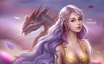Daenerys Targaryen Fantasy Art , daenerys-targaryen, game-of-thrones, tv-shows, deviantart, fantasy-girls HD wallpaper