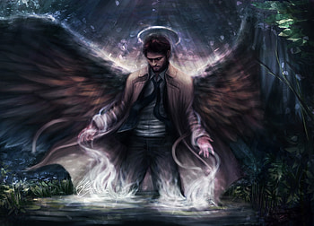 Angel, Castiel, Supernatural, fantasy, artwork HD wallpaper
