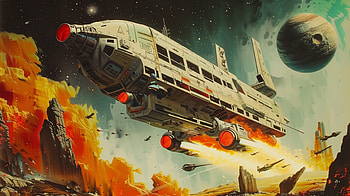 Retro Galactic Voyage, Sci Fi, spaceship, Science Fiction, space HD wallpaper