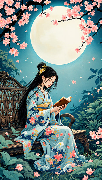Serene Aesthetic Anime: A Dreamy , aesthetic anime, kimono HD phone wallpaper