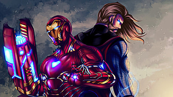 Marvel Trinity, iron-man, thor, captain-america, marvel, superheroes, artist, artwork, digital-art, artstation HD wallpaper
