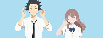 A Silent Voice, Double monitor, John Sellers, Anime HD wallpaper