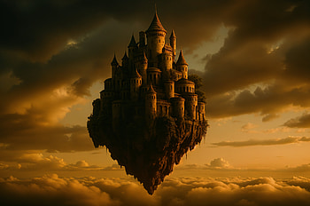 Skybound Citadel — Floating Castle, floating castle, floating island, castle, sky HD wallpaper