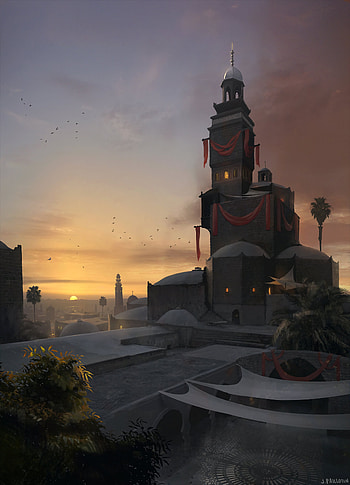 Sunset, Art, Architecture, Lock, Tower HD phone wallpaper