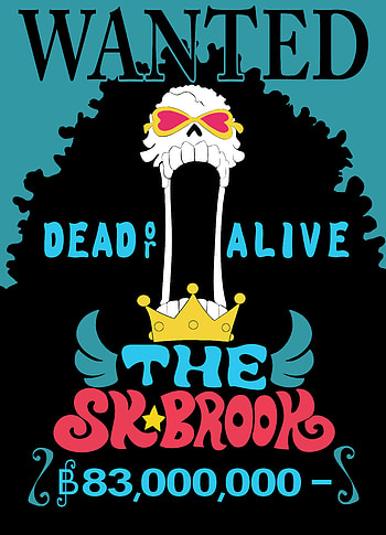 SOUL KING BROOK bounty wanted poster one piece. One piece drawing, One piece bounties, One piece manga HD phone wallpaper