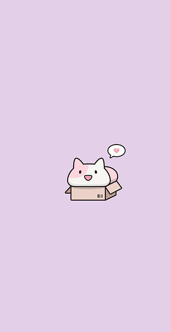 Cat in box, art HD phone wallpaper