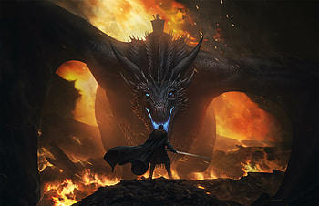Jon Snow, Night King (Game Of Thrones), Dragon, Game Of Thrones, Warrior, Sword, Tv Show HD wallpaper