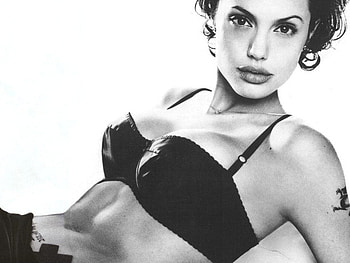 Angelina Jolie Black and White, star, sexy, black and white, beautiful, actress HD wallpaper