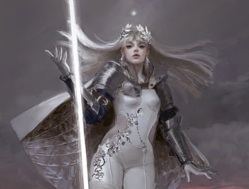 Dawn, girl, art, alayne, white, fantasy HD wallpaper