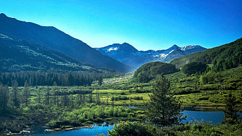 Crested Butte, Colorado, landscape, trees, sky, mountains, usa HD wallpaper