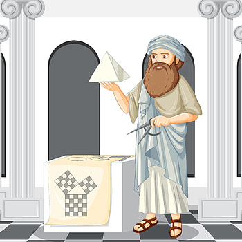 Pythagoras, Philosopher, Cartoon style, Vector art HD phone wallpaper