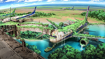 apocalyptic, Airplane, Nature, Anime, Aircraft, Drawing / and Mobile Backgrounds HD wallpaper