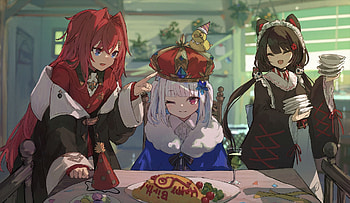 Nijisanji, Anime, Virtual Youtuber, Ange Katrina, Inui Toko, Lize Helesta HD wallpaper