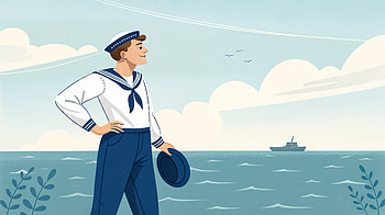 Sailor at Sea: A Bold Maritime Scene, sailor, ocean, maritime, illustration, summer HD wallpaper
