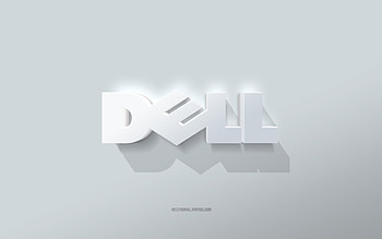 Dell logo, white background, Dell 3d logo, 3d art, Dell, 3d Dell emblem HD wallpaper
