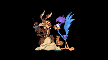 Looney Tunes Wile E Coyote And The Road Runner, looney-tunes, wile-eoyote, road-runner, cartoons, dark, black, artist, artwork, digital-art HD wallpaper