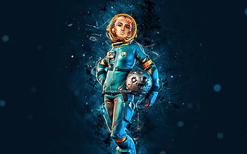 Blue Voyage Siona, , blue neon lights, Fortnite Battle Royale, Fortnite characters, Blue Voyage Siona Skin, Fortnite, Blue Voyage Siona Fortnite HD wallpaper