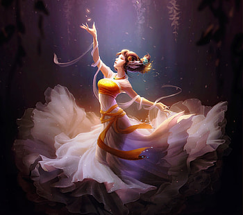 Soulful Dance, beautiful, dress, dance, art HD wallpaper