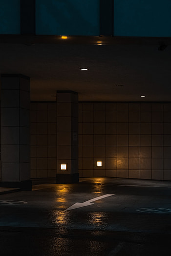 Night, Arrow, Dark, Parking HD phone wallpaper