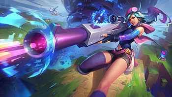 League of Legends, Arcade Caitlyn splash art, Ultra HD wallpaper