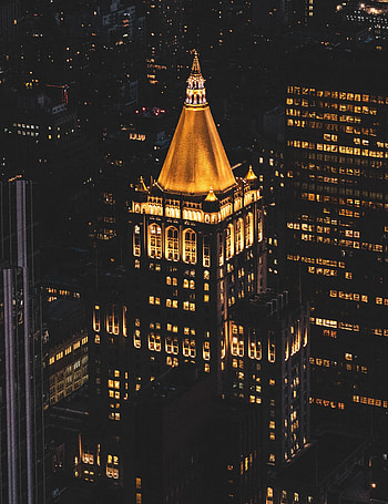 Cities, Night, Architecture, City, Building, View From Above, Backlight, Illumination HD phone wallpaper