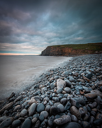 Landscape, Nature, Stones, Sea, Beach, Cliff HD phone wallpaper