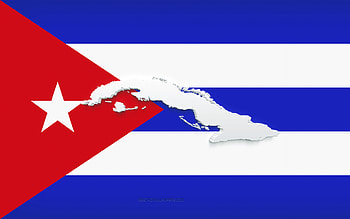 Cuba map silhouette, Flag of Cuba, silhouette on the flag, Cuba, 3d Cuba map silhouette, Cuba flag, Cuba 3d map HD wallpaper