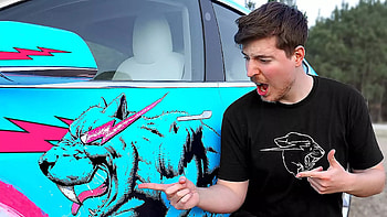 Custom Tesla, MrBeast HD wallpaper