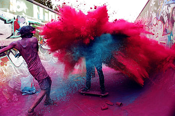 Miscellanea, Miscellaneous, Explosion, Paints, Fun, Merriment, Youth, Guys, Skate HD wallpaper