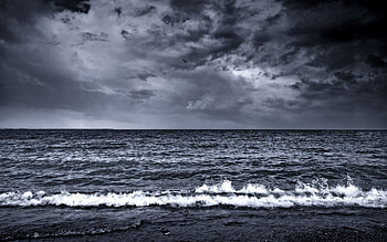 Nature, Sea, Waves, Bw, Chb, Foam, Surf HD wallpaper