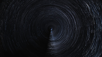 Nature's Spiral Star Trail, nature, star trail HD wallpaper