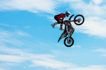 Motorcycles, Motorcyclist, Helmet, Motorcycle, Bounce, Jump HD wallpaper