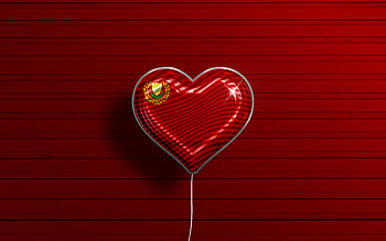 I Love Kedah, , realistic balloons, red wooden background, Day of Kedah, malaysian states, flag of Kedah, Malaysia, balloon with flag, States of Malaysia, Kedah flag, Kedah HD wallpaper