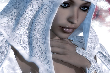 Woman, blue, eyes, 3d HD wallpaper