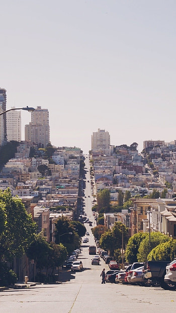 San Francisco, Travels, Long road, Buildings HD phone wallpaper