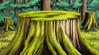 Tranquil Moss Landscape - Ultra, moss, stump, forest, nature, wood HD wallpaper