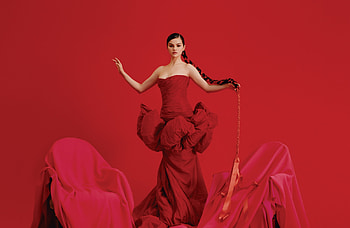 Red dress, beautiful, Selena Gomez, 2022 HD wallpaper