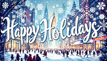 Happy Holidays: A Stunning Ultra, Happy Holidays, holiday, winter, snowfall, cityscape HD wallpaper